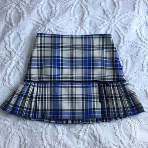 TIBI Checkered Wool Skirt with Cotton Lining
